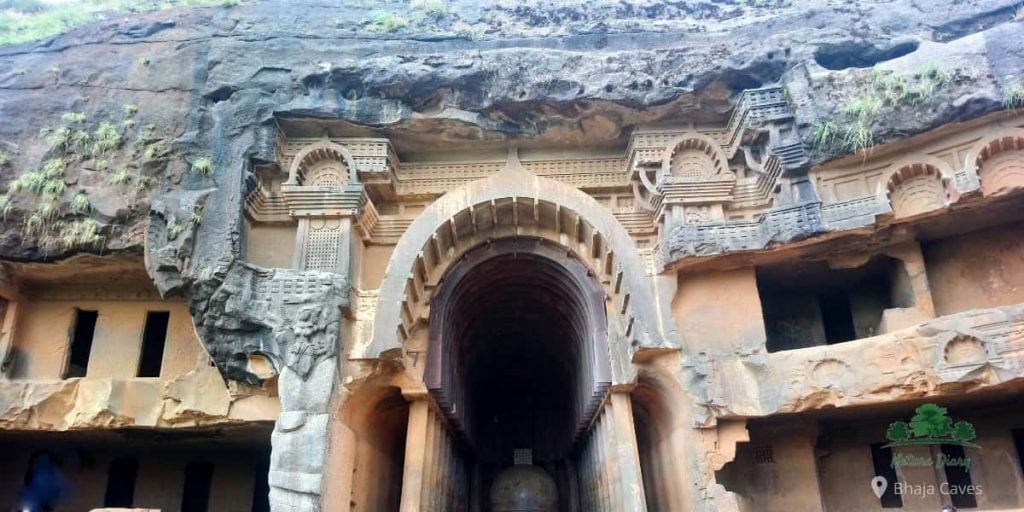 Front view of bhaja caves
