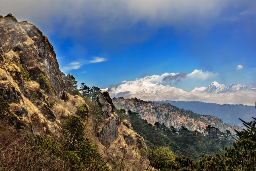 Beautiful sight of mountains during Sandakphu trek