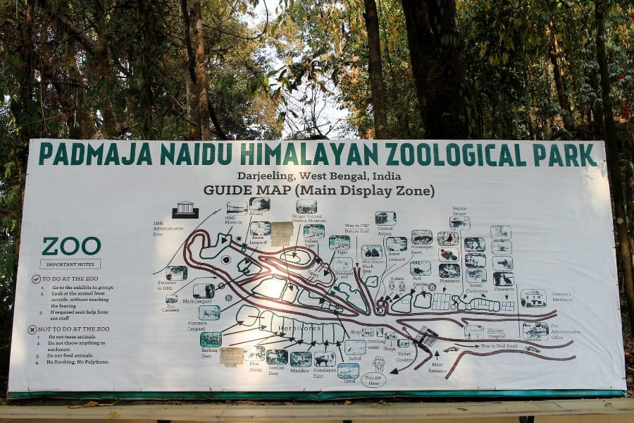 Darjeeling zoo map