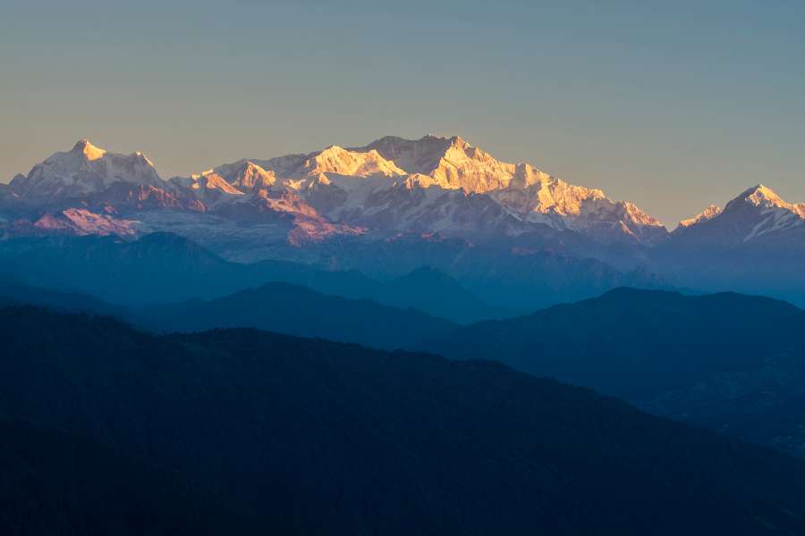 View of Sleeping Buddha with Kanchenjunga from Tumling
