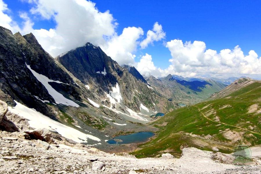 View of Kashmir Great Lakes from Krishnasar peak