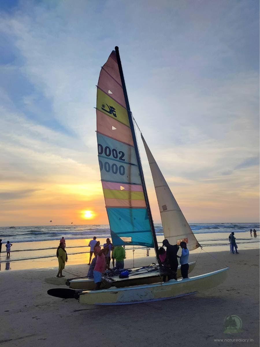 Hobie Cat Boat on Baga beach for water sports