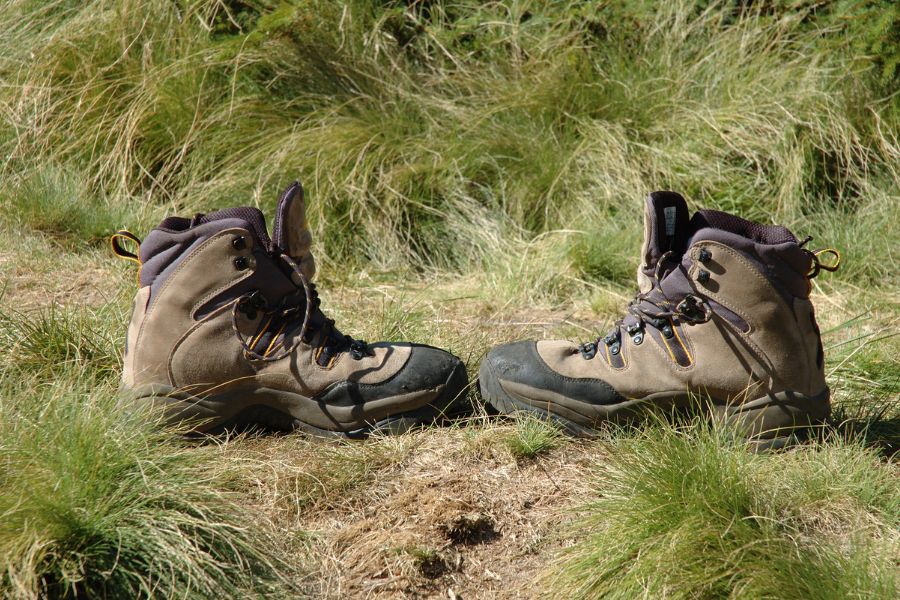 Trekking shoe with ankle support