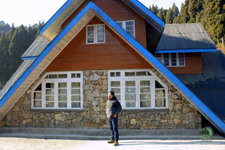 Standing in front of Gorkhey GTA trekkers hut