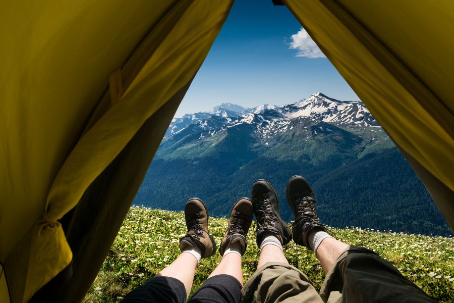 Staying with a partner in a tent keeps you warm